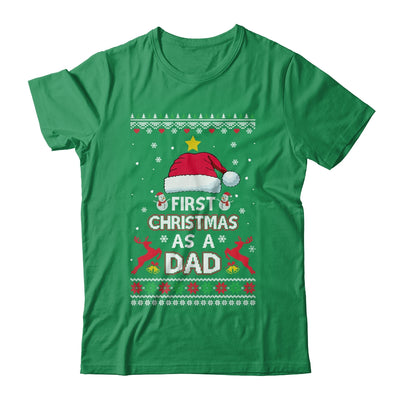 First Christmas As A Dad Funny Christmas Daddy Ugly Sweater T-Shirt & Sweatshirt | Teecentury.com