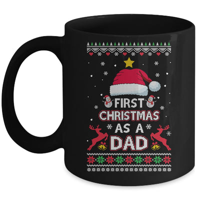 First Christmas As A Dad Funny Christmas Daddy Ugly Sweater Mug Coffee Mug | Teecentury.com