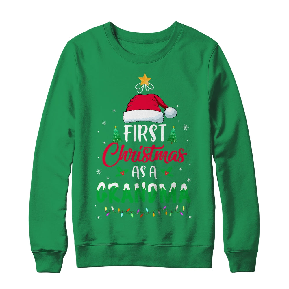 First Christmas As A Grandma Funny Christmas New Grandma T-Shirt & Sweatshirt | Teecentury.com