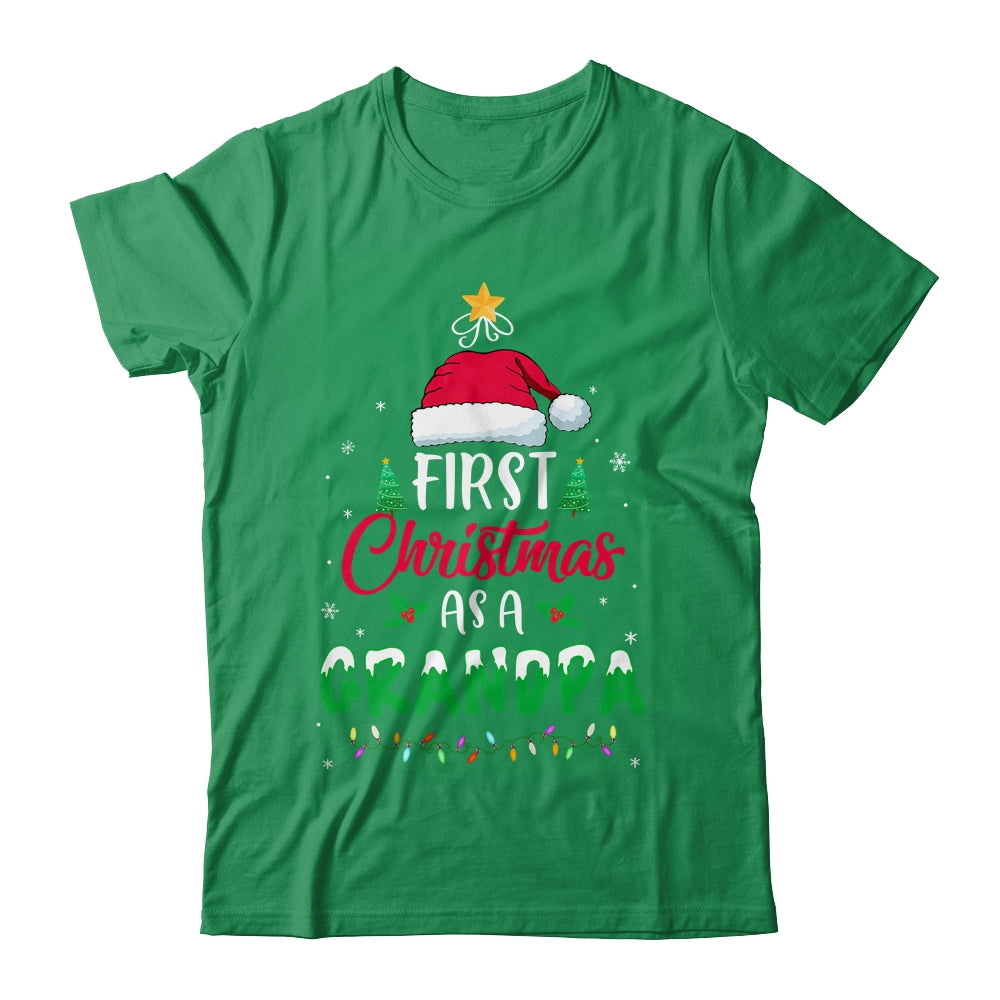 First Christmas As A Grandpa Funny Christmas New Grandpa T-Shirt & Sweatshirt | Teecentury.com