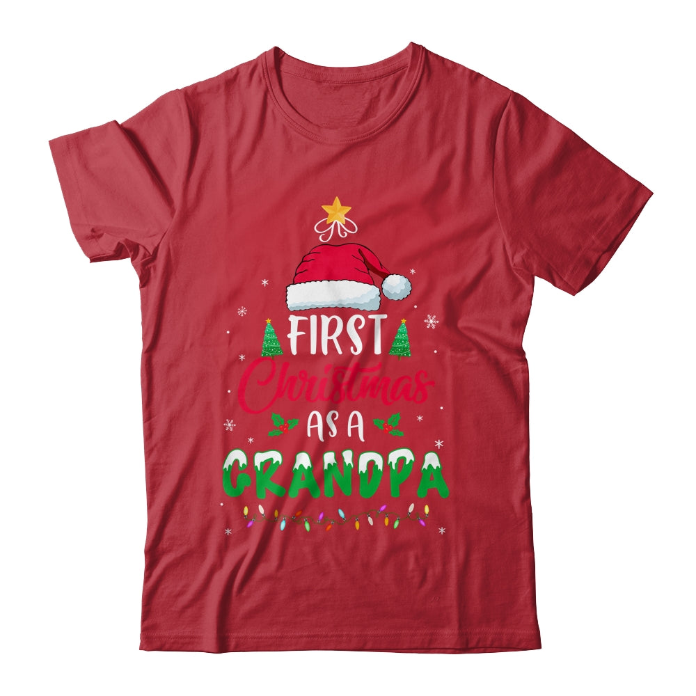 First Christmas As A Grandpa Funny Christmas New Grandpa T-Shirt & Sweatshirt | Teecentury.com