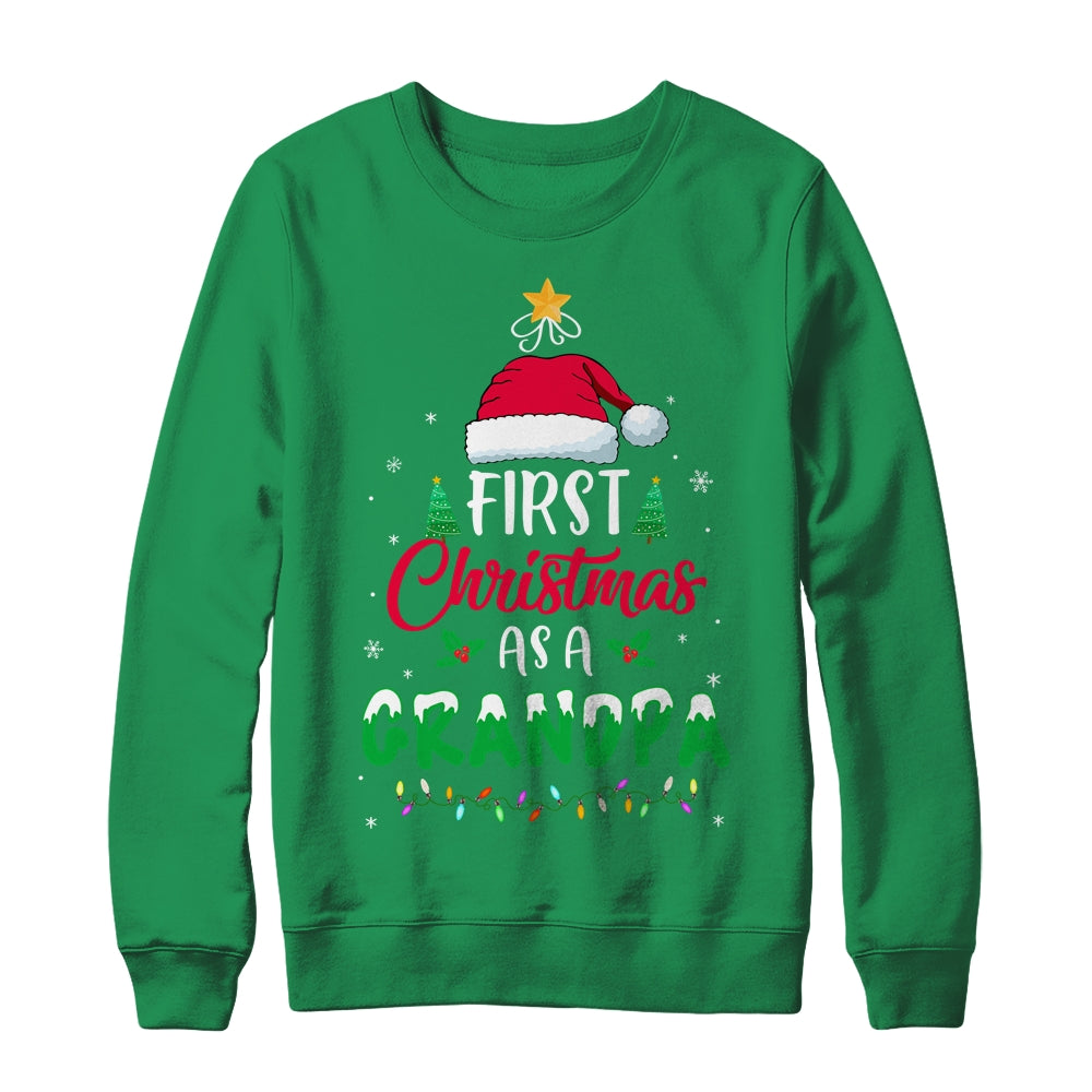 First Christmas As A Grandpa Funny Christmas New Grandpa T-Shirt & Sweatshirt | Teecentury.com