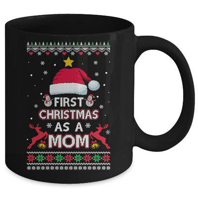 First Christmas As A Mom Funny Christmas Mommy Ugly Sweater Mug Coffee Mug | Teecentury.com