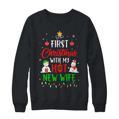 First Christmas With My Hot New Wife Funny Couple Gift T-Shirt & Sweatshirt | Teecentury.com