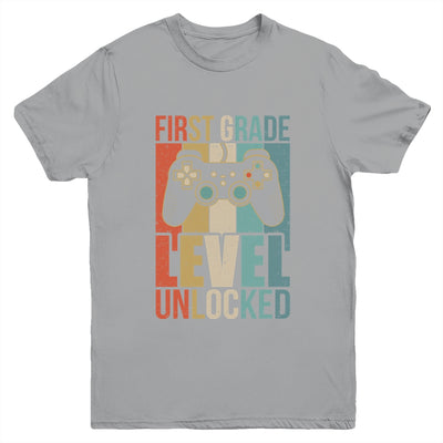 First Day Of 1st Grade Level Unlocked Back To School Kids  Youth Shirt | teecentury