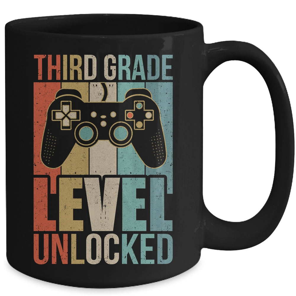 First Day Of 3rd Grade Level Unlocked Back To School Kids  Mug | teecentury