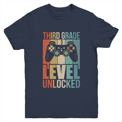 First Day Of 3rd Grade Level Unlocked Back To School Kids  Youth Shirt | teecentury