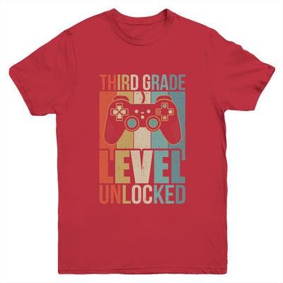 First Day Of 3rd Grade Level Unlocked Back To School Kids  Youth Shirt | teecentury