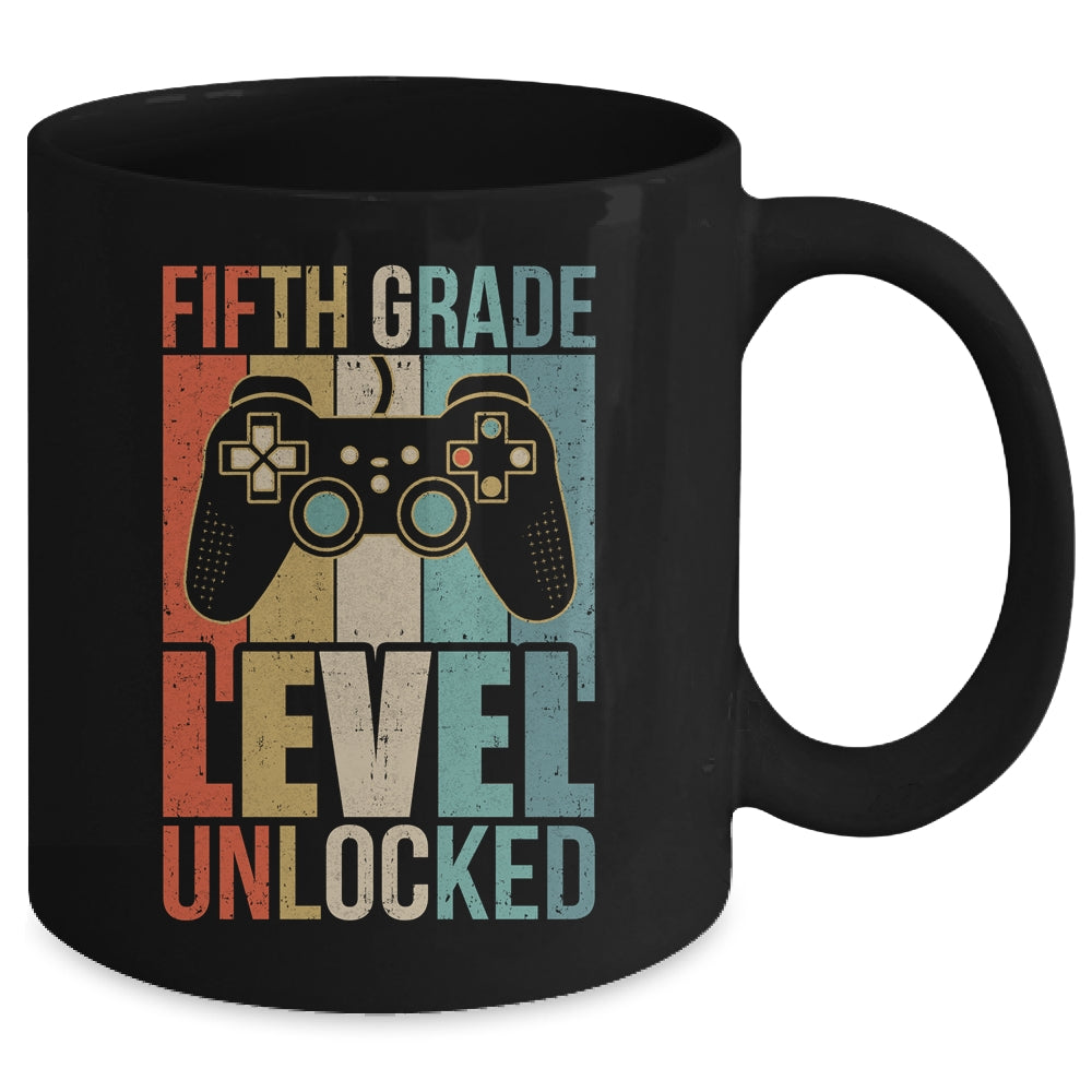First Day Of 5th Grade Level Unlocked Back To School Kids  Mug | teecentury