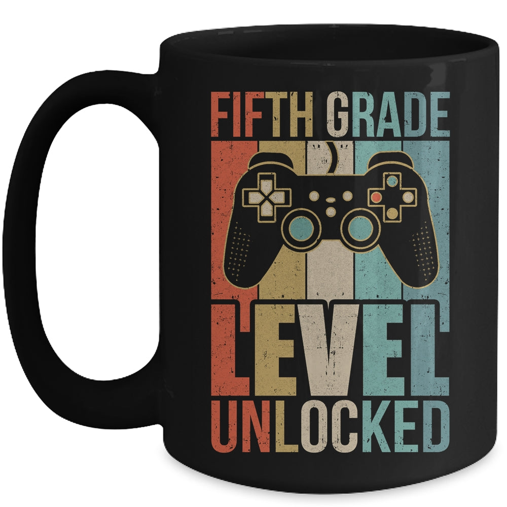 First Day Of 5th Grade Level Unlocked Back To School Kids  Mug | teecentury