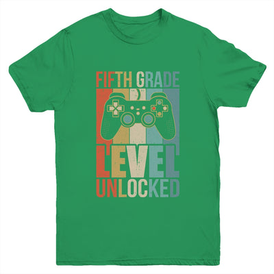 First Day Of 5th Grade Level Unlocked Back To School Kids  Youth Shirt | teecentury