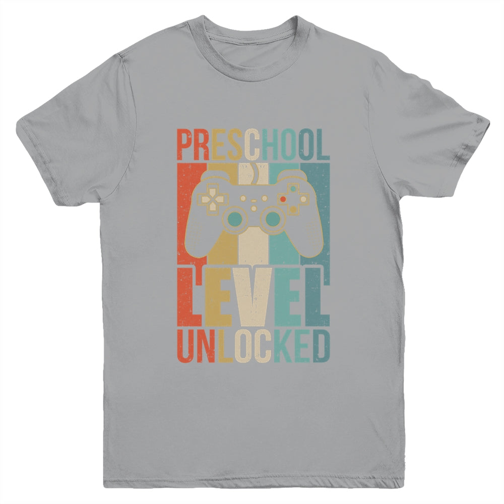 First Day Of Preschool Level Unlocked Back To School Kids  Youth Shirt | teecentury