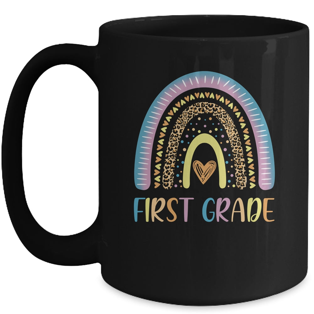 First Grade Rainbow Leopard Girls Teacher Team 1st Grade Mug Coffee Mug | Teecentury.com