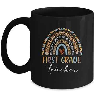 First Grade Teacher Leopard Rainbow Teacher Team 1st Grade Mug Coffee Mug | Teecentury.com