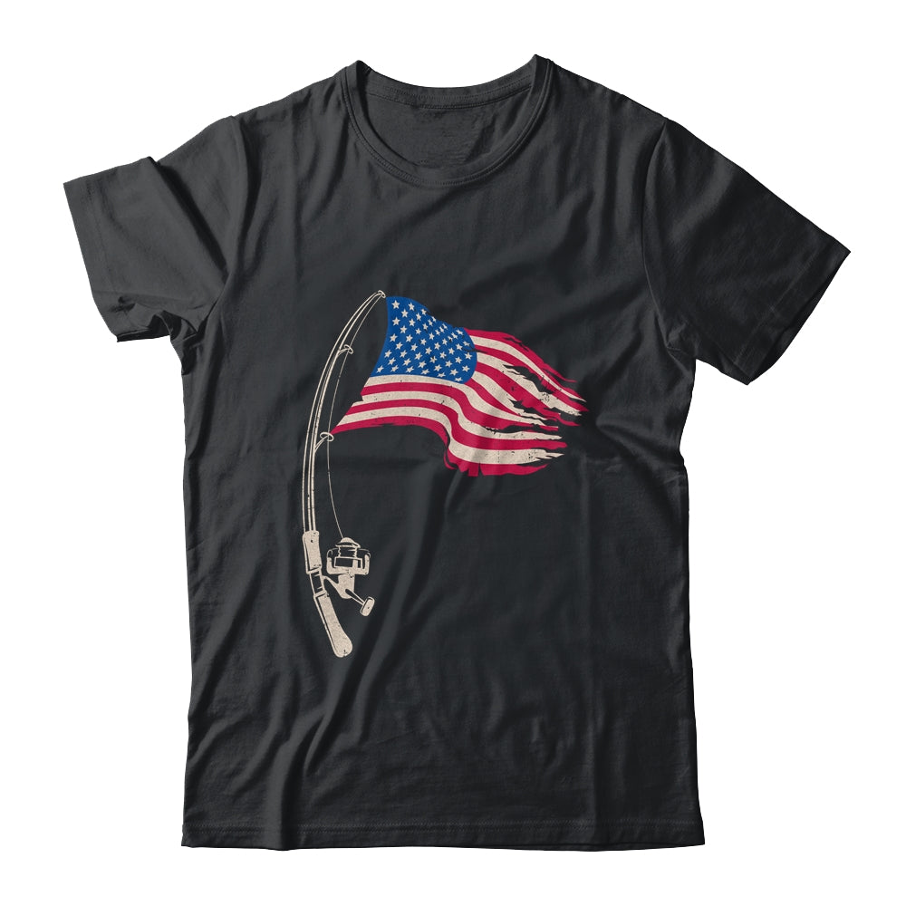 Fishing American Flag Fisherman Patriotic Day 4th Of July Shirt & Hoodie | teecentury