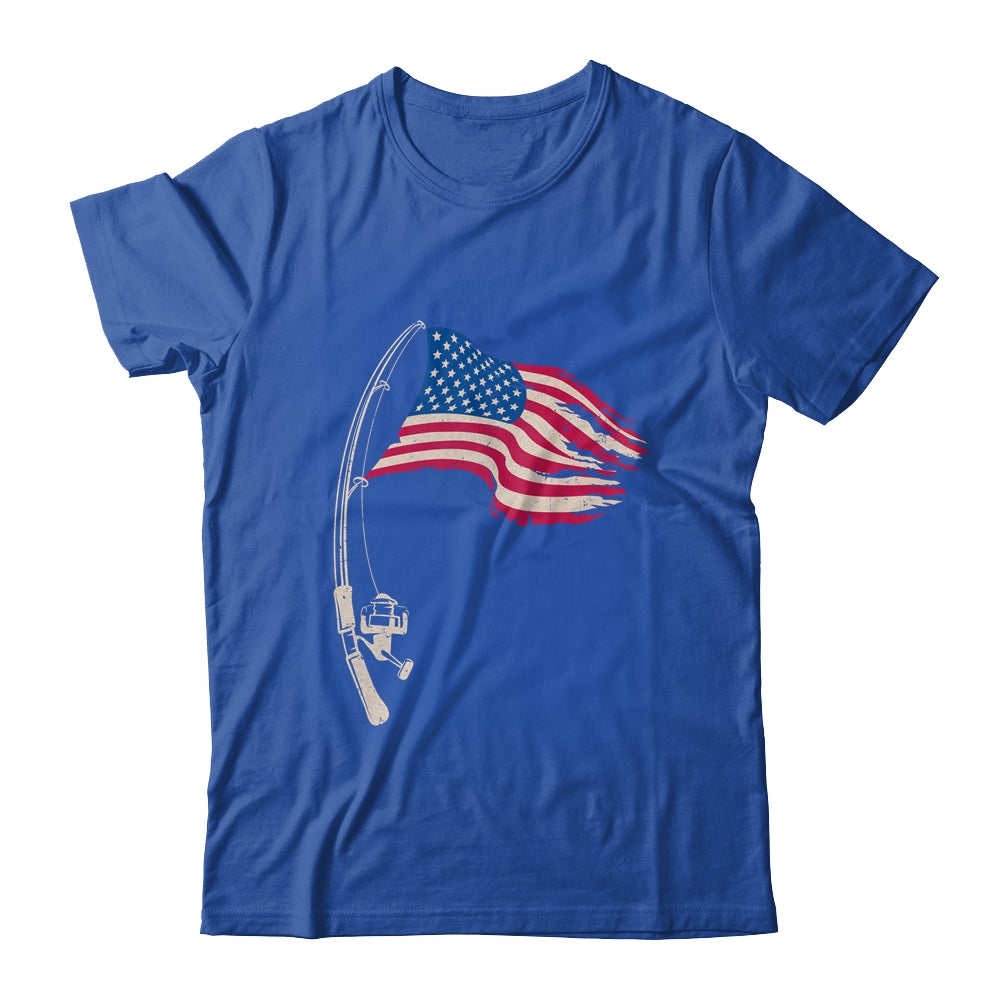 Fishing American Flag Fisherman Patriotic Day 4th Of July Shirt & Hoodie | teecentury