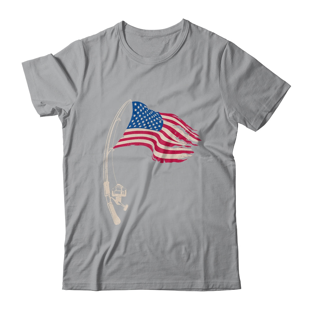 Fishing American Flag Fisherman Patriotic Day 4th Of July Shirt & Hoodie | teecentury