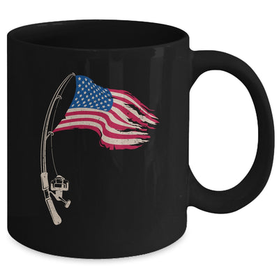 Fishing American Flag Fisherman Patriotic Day 4th Of July Mug | teecentury