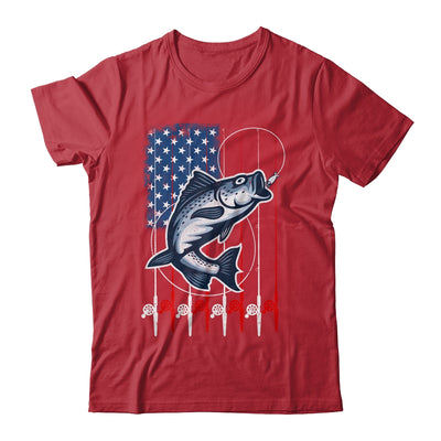 Fishing American Flag Vintage USA Bass Fisherman Shirt & Hoodie | teecentury
