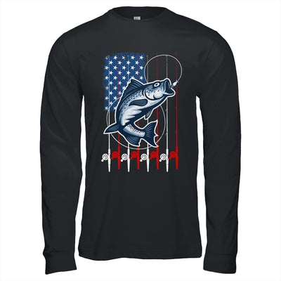 Fishing American Flag Vintage USA Bass Fisherman Shirt & Hoodie | teecentury
