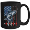 Fishing American Flag Vintage USA Bass Fisherman Mug | teecentury
