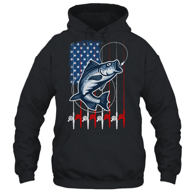 Fishing American Flag Vintage USA Bass Fisherman Shirt & Hoodie | teecentury