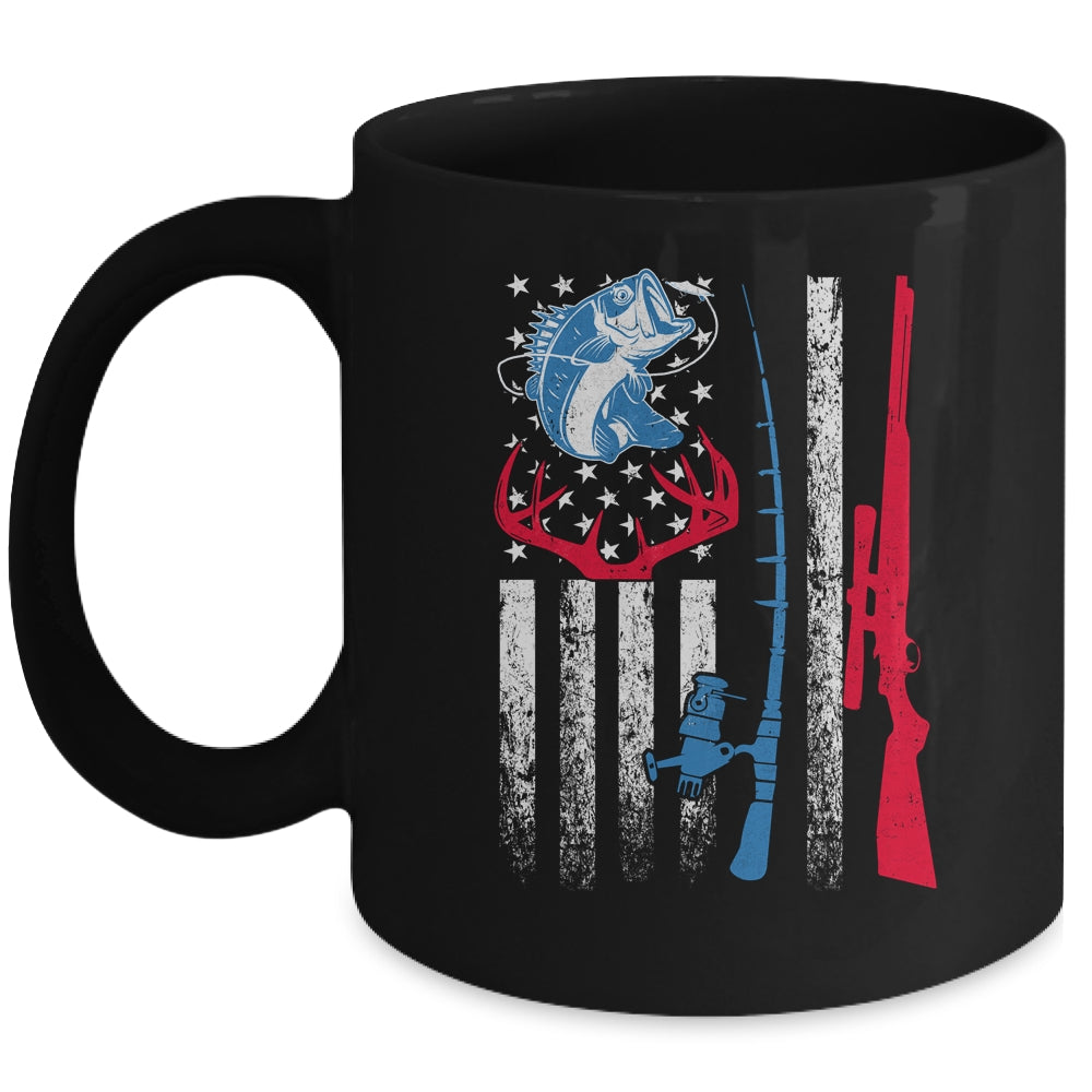 Fishing And Deer Hunting American Flag Shirt For Hunter Mug Coffee Mug | Teecentury.com