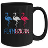 Flamerican Flamingo US American Flag 4th July Mug Coffee Mug | Teecentury.com