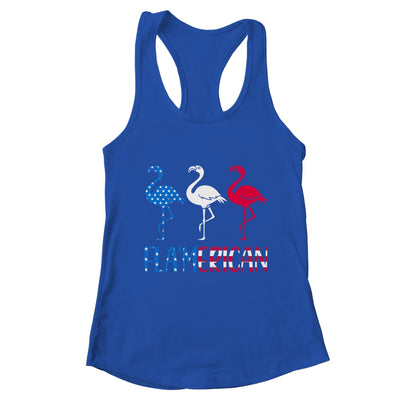 Flamerican Flamingo US American Flag 4th July T-Shirt & Tank Top | Teecentury.com