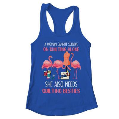 Flamingo A Woman Can Not Survive On Quilting Alone T-Shirt & Tank Top | Teecentury.com