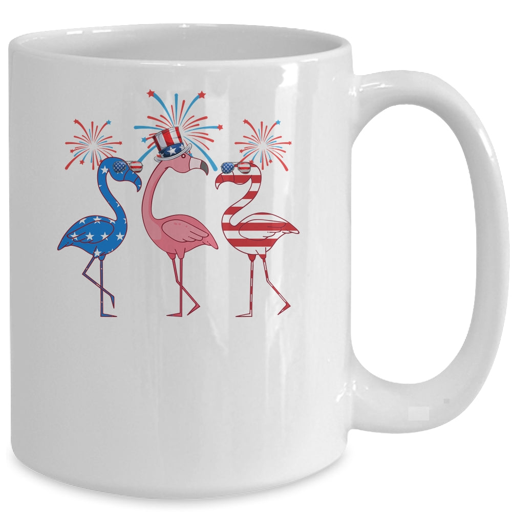 Flamingo American Flag Shadow The 4th July 2022 Funny Mug Coffee Mug | Teecentury.com
