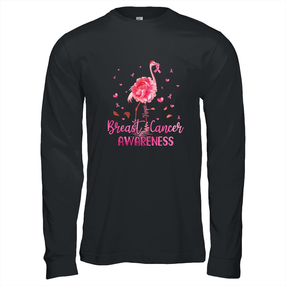 Flamingo Hope Flower Lover Breast Cancer Awareness T-Shirt & Hoodie | Teecentury.com