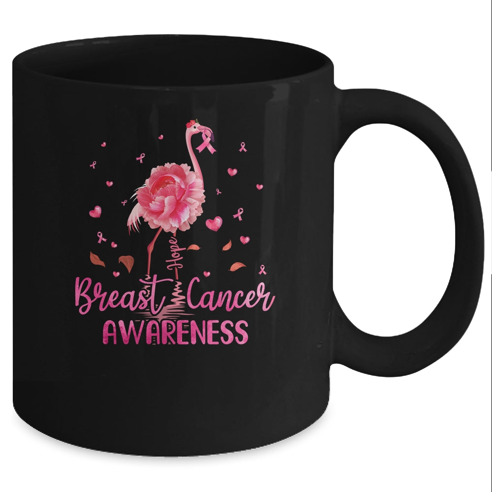 Flamingo Hope Flower Lover Breast Cancer Awareness Mug Coffee Mug | Teecentury.com