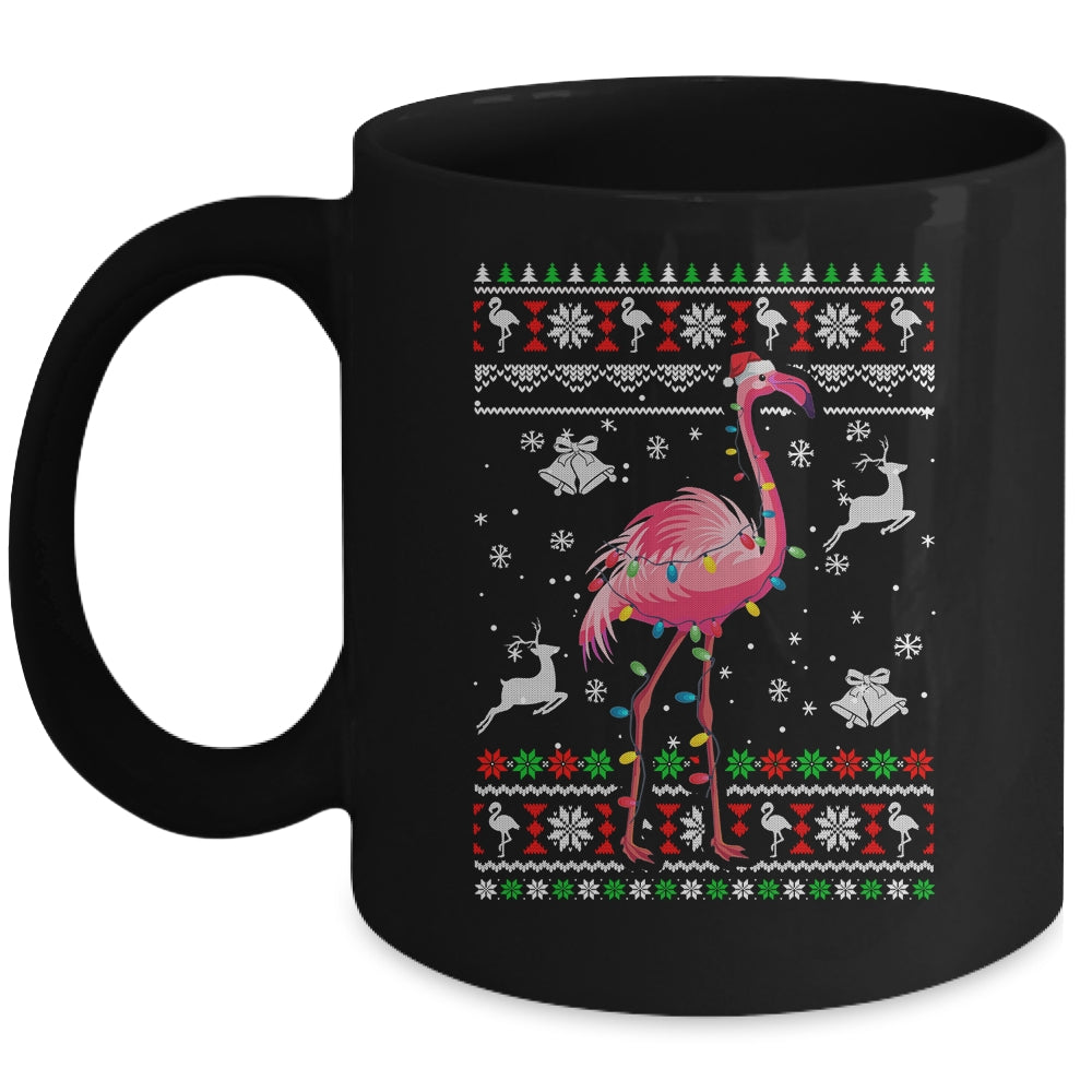 Flamingo Xmas Lights Ugly Christmas Women Teens Girls Mug Coffee Mug | Teecentury.com
