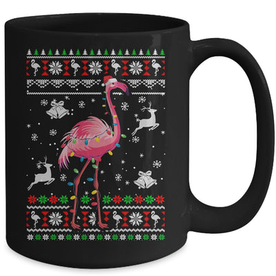 Flamingo Xmas Lights Ugly Christmas Women Teens Girls Mug Coffee Mug | Teecentury.com