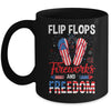 Flip Flop Fireworks And Freedom Independence Day July of 4th Mug | teecentury