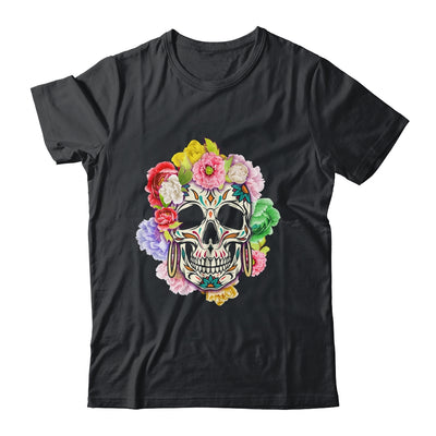 Floral Sugar Skull Day Of The Dead Dia De Muertos Women Shirt & Hoodie | teecentury