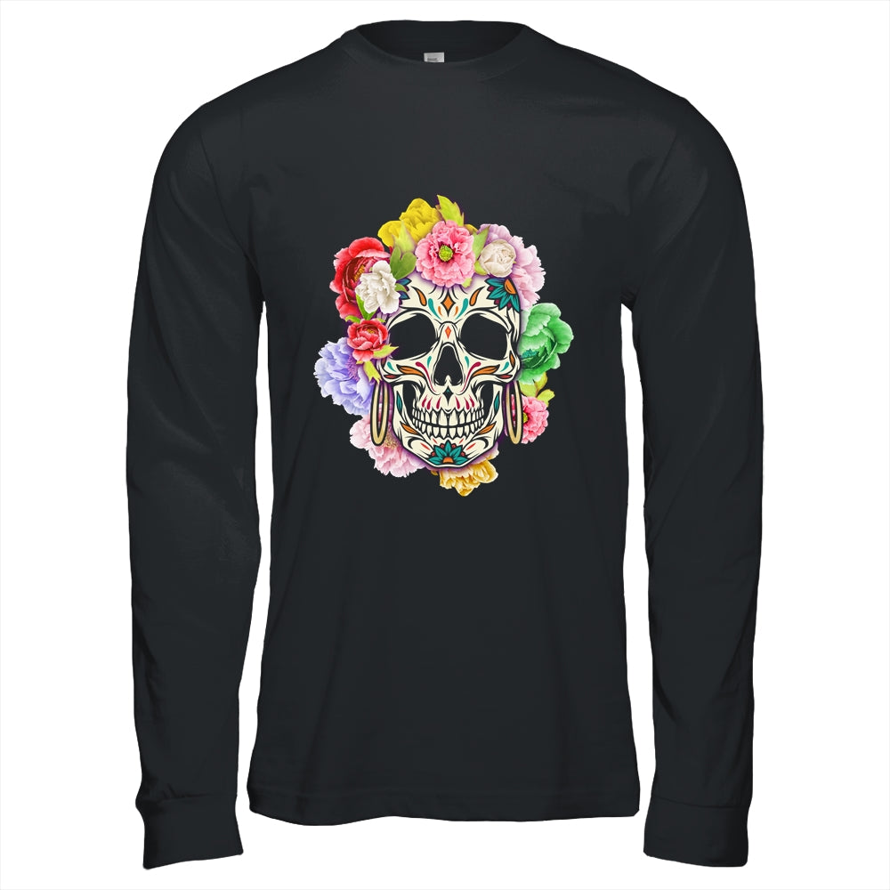 Floral Sugar Skull Day Of The Dead Dia De Muertos Women Shirt & Hoodie | teecentury