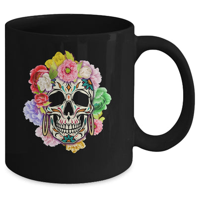 Floral Sugar Skull Day Of The Dead Dia De Muertos Women Mug | teecentury