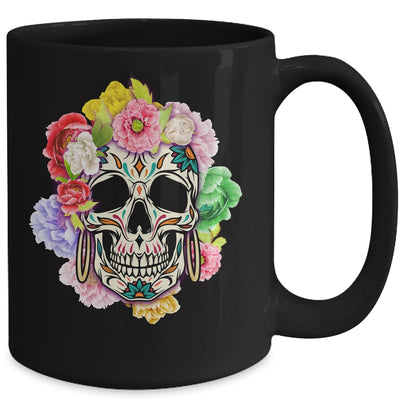 Floral Sugar Skull Day Of The Dead Dia De Muertos Women Mug | teecentury