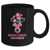 Flower Groovy Pink Ribbon Breast Cancer Awareness Month Mug | teecentury