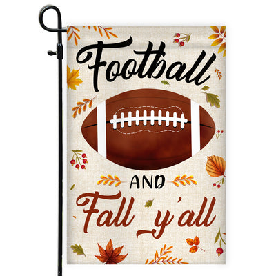 Football And Fall Y'all Flag Thanksgiving Seasonal Holiday Flag | Teecentury.com