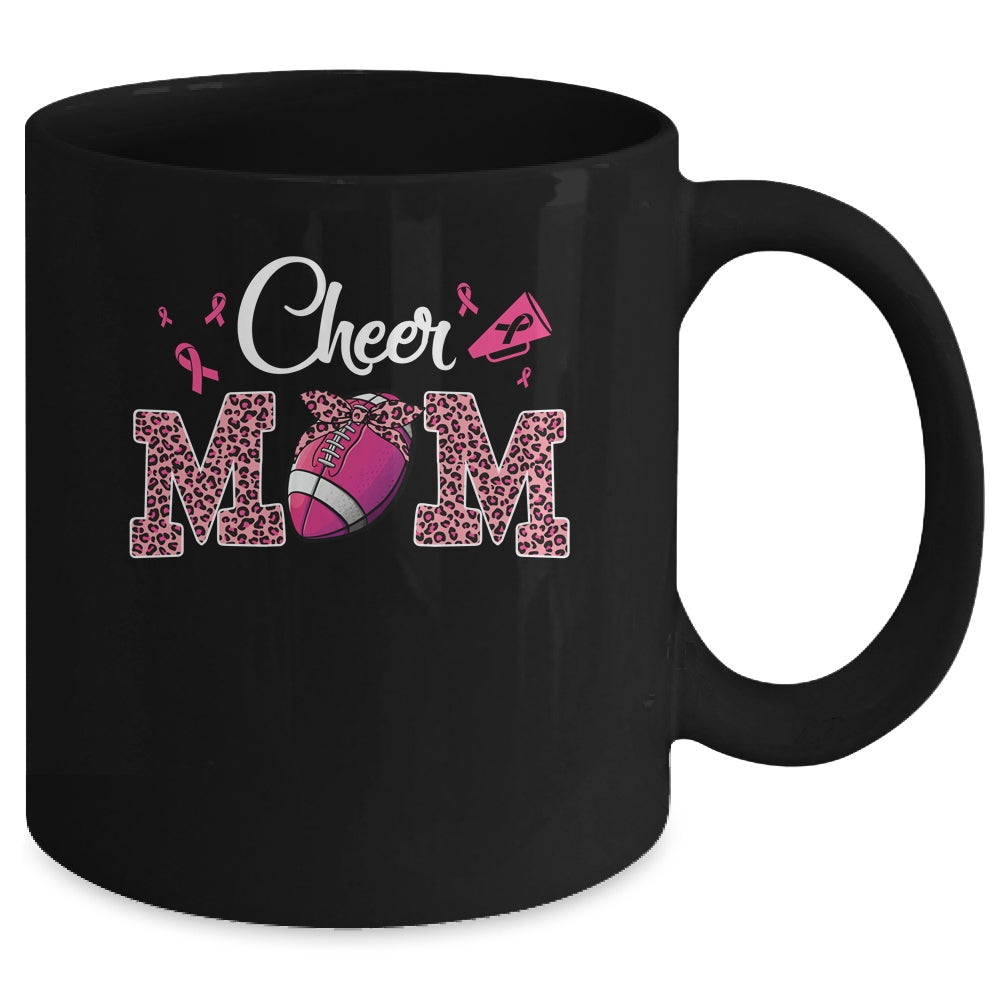Football Cheer Mom Pink Leopard Breast Cancer Awareness Mug Coffee Mug | Teecentury.com