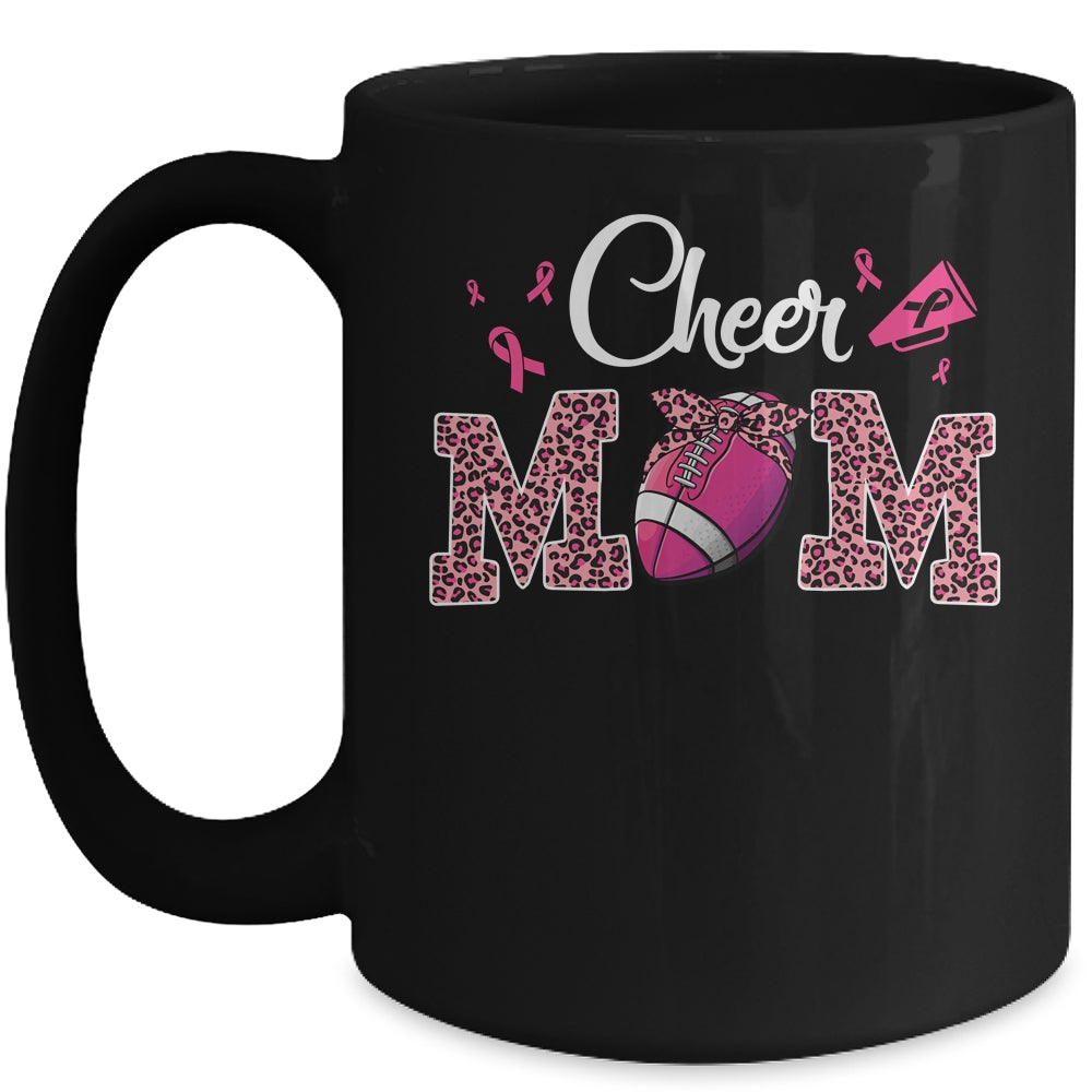 Football Cheer Mom Pink Leopard Breast Cancer Awareness Mug Coffee Mug | Teecentury.com