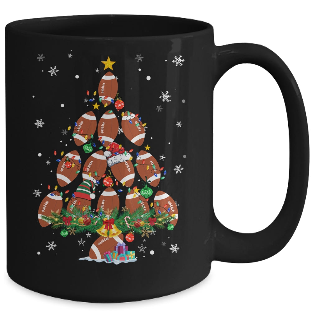 Football Christmas Tree Santa Pickleball X Mas Lights Mug | teecentury