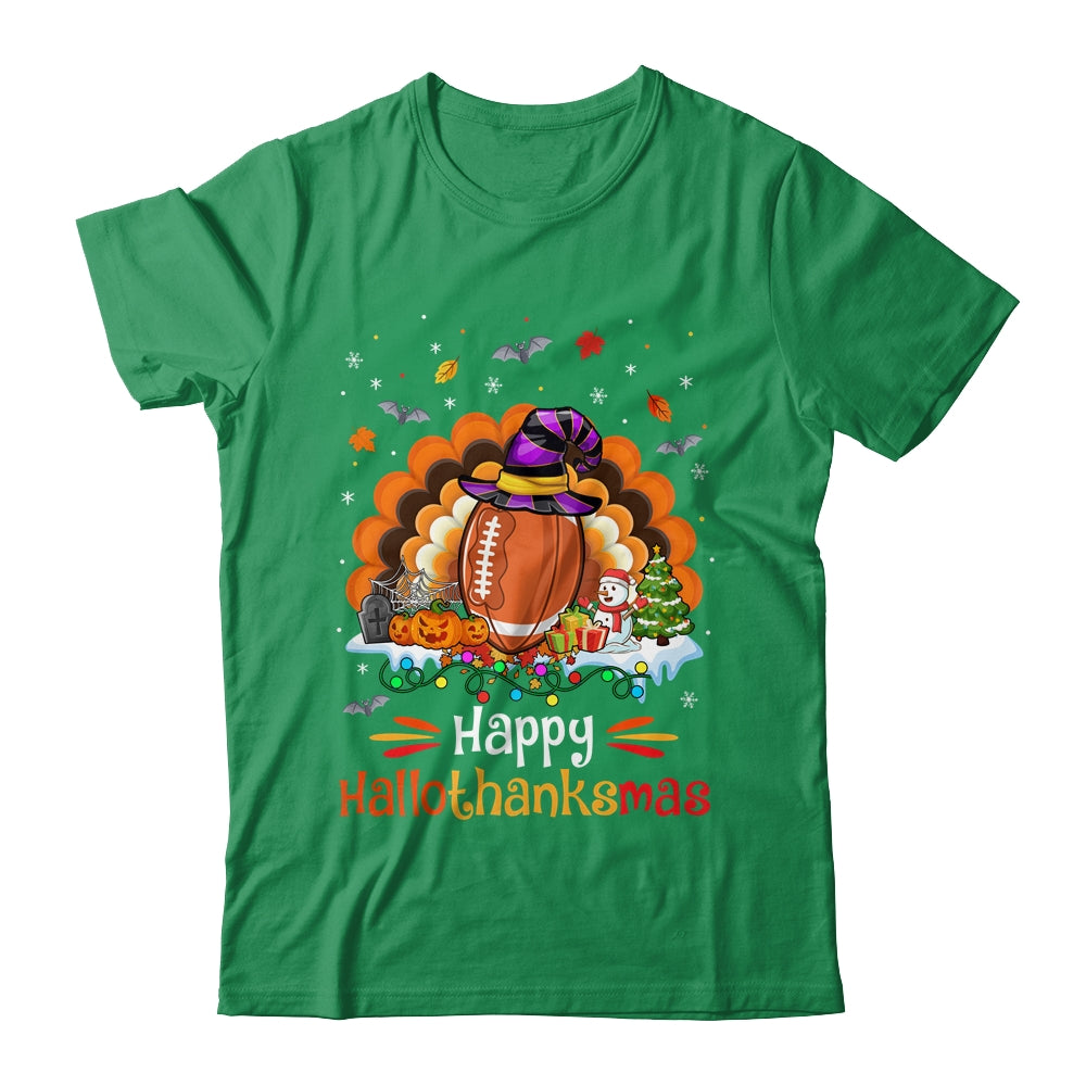 Football Halloween Christmas Thanksgiving Hallothanksmas Shirt & Sweatshirt | teecentury