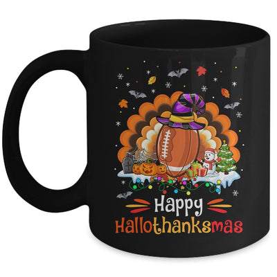Football Halloween Christmas Thanksgiving Hallothanksmas Mug | teecentury