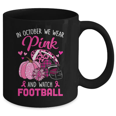Football In October We Wear Pink Breast Cancer Awareness Mug | teecentury