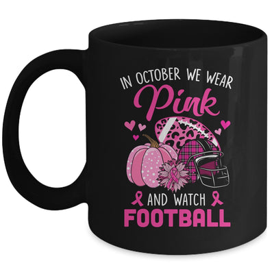 Football In October We Wear Pink Breast Cancer Awareness Mug | teecentury