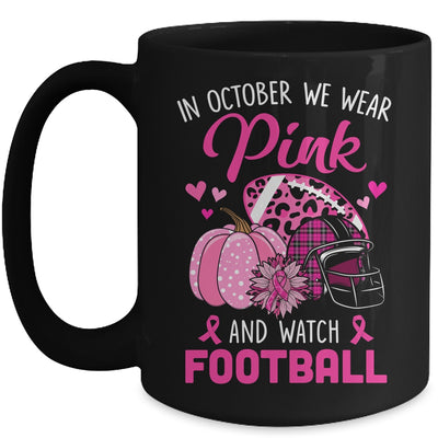 Football In October We Wear Pink Breast Cancer Awareness Mug | teecentury